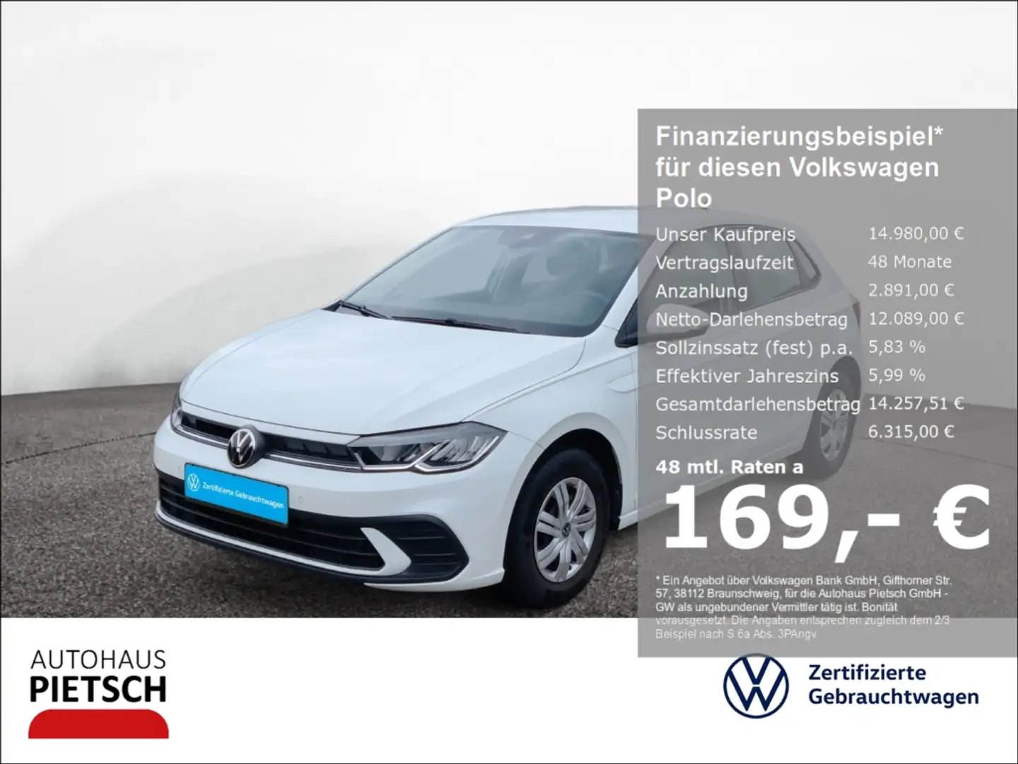 Volkswagen Polo 1.0 TSI Park-Paket DAB+ Licht&Sicht Weiß - 1