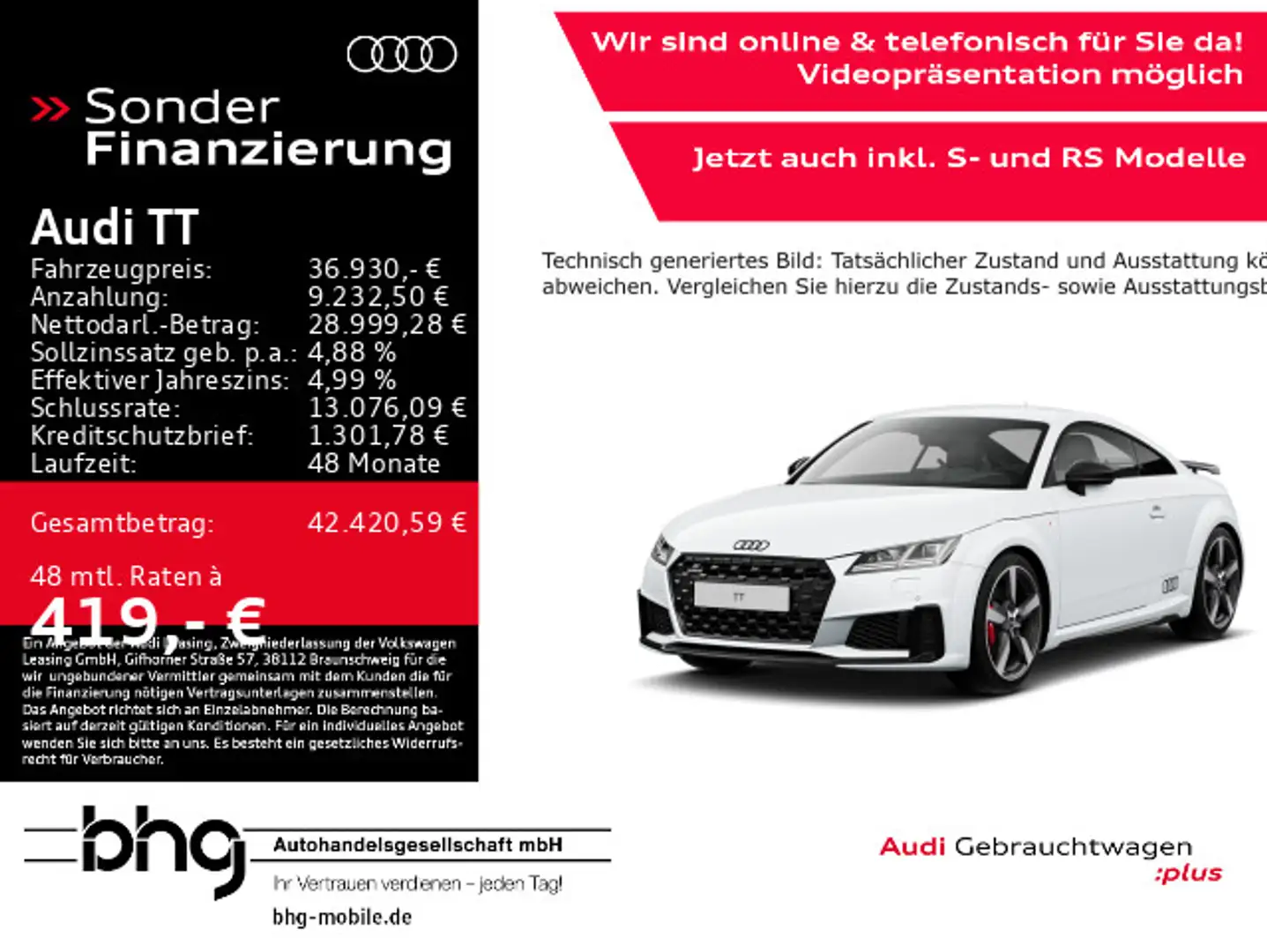Audi TT Coup 45 TFSI quattro Weiß - 1