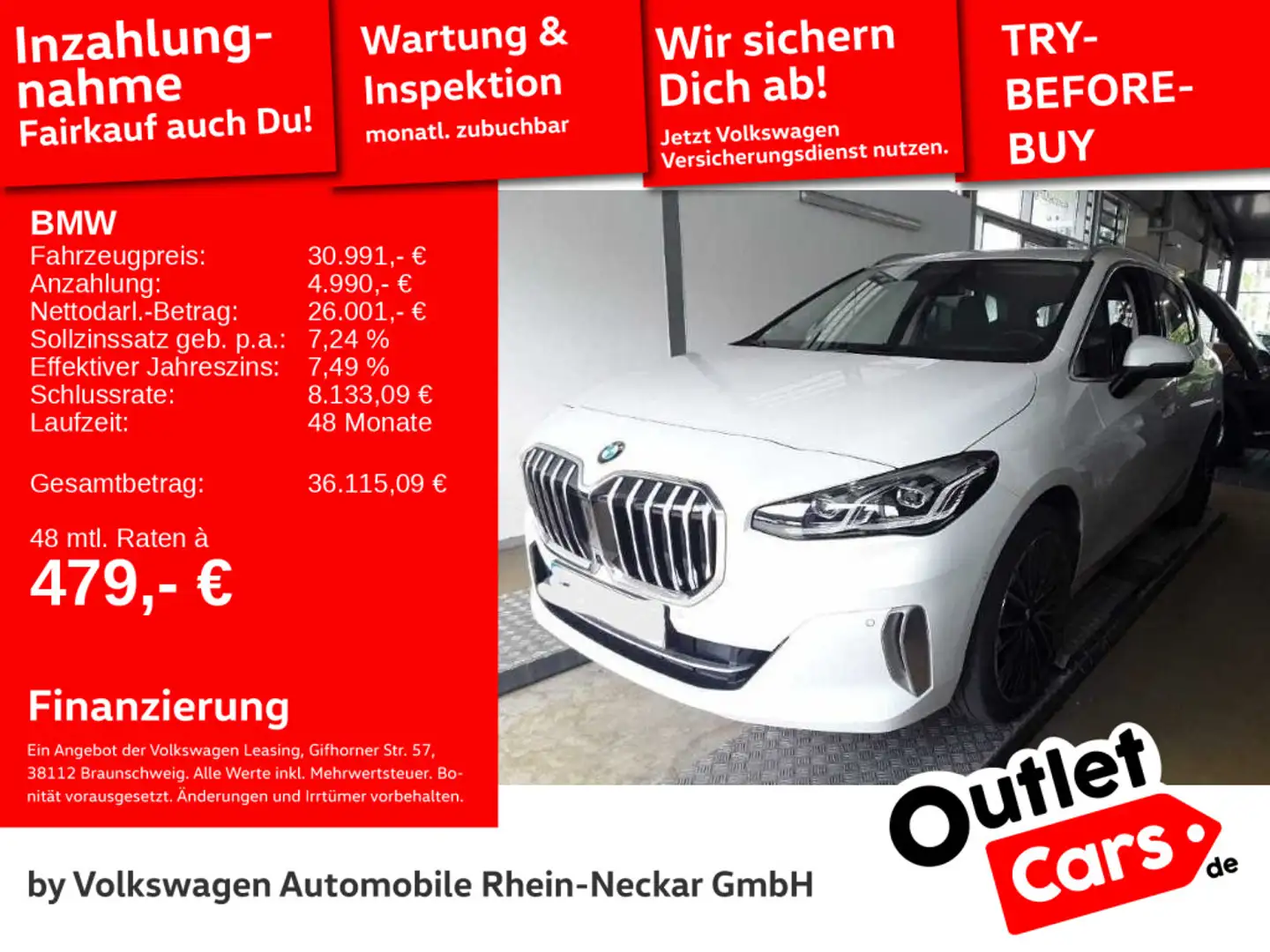 BMW 2er 223 I Luxury Line Head-Up Weiß - 1