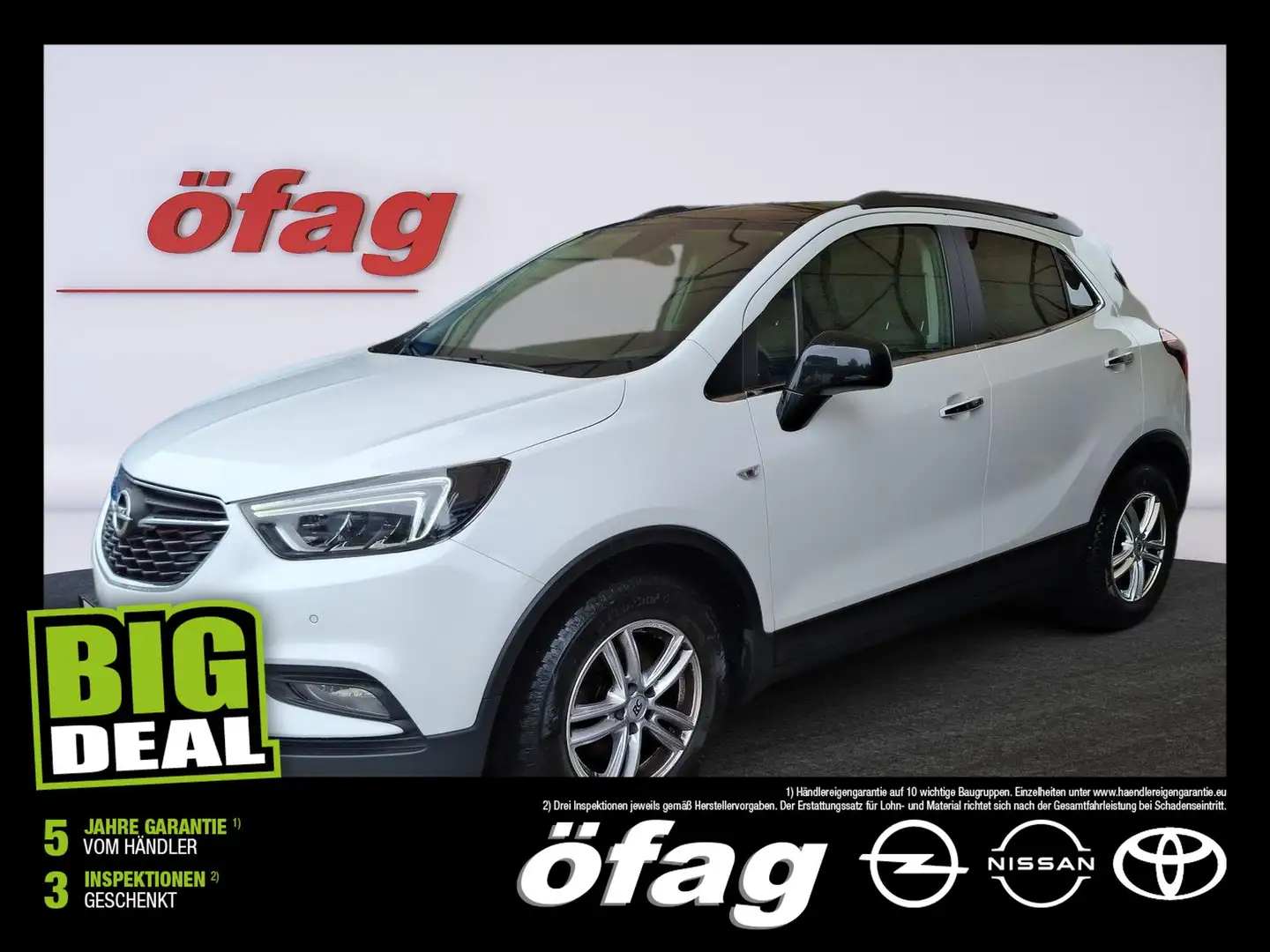 Opel Mokka X 1.4 Turbo 4x4 Black & Color Navi+SHZ+LM Weiß - 1