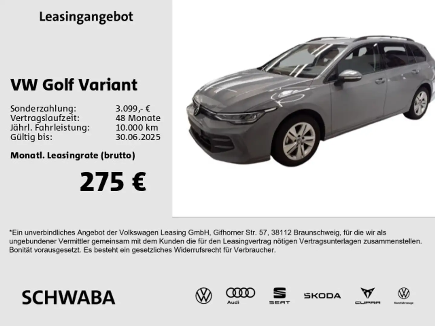 Volkswagen Golf Variant Golf VIII Variant Life 1.5 eTSI DSG *ACC*AHK*16* Grau - 1