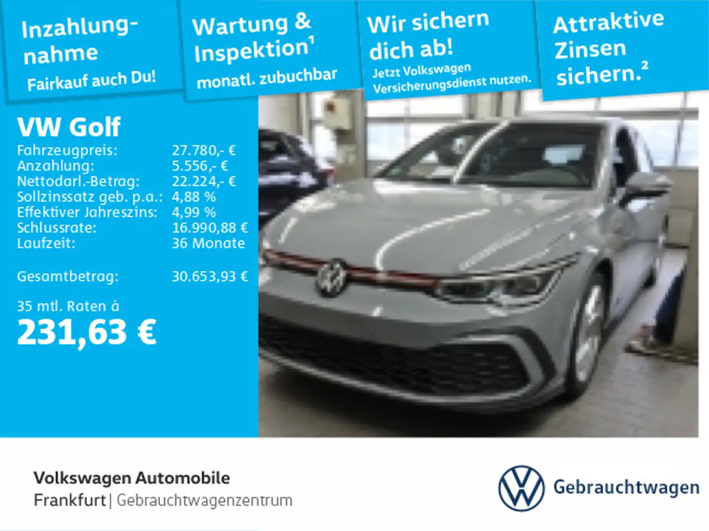 Volkswagen Golf GTI Golf VIII 2.0 TSI DSG GTI Navi LEDPlus DAB+ Fron Grau - 1