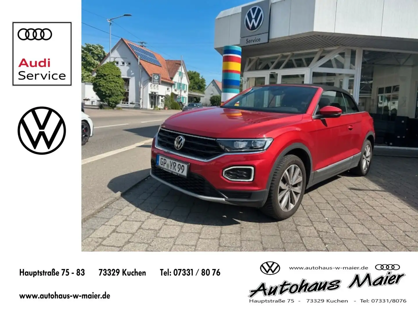 Volkswagen T-Roc Cabriolet 1.0 TSI Style APP/SHZ/PDC/GAR. Rouge - 1