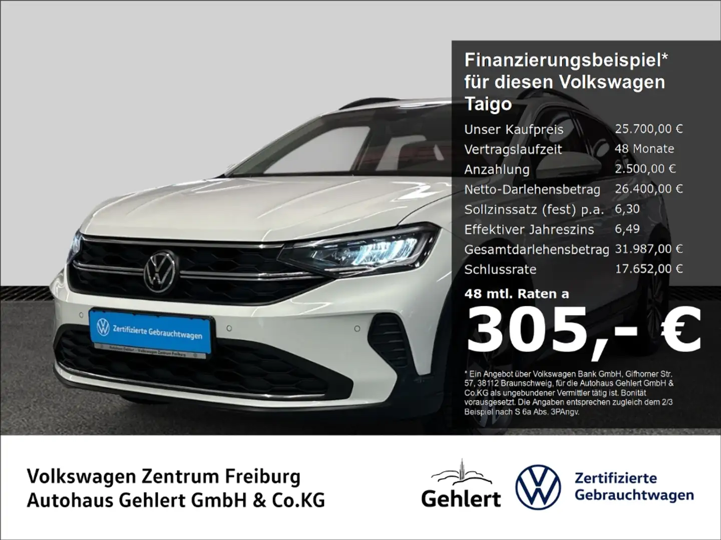 Volkswagen Taigo Move 1.0 TSI DSG AHK Navi LED ACC Weiß - 1