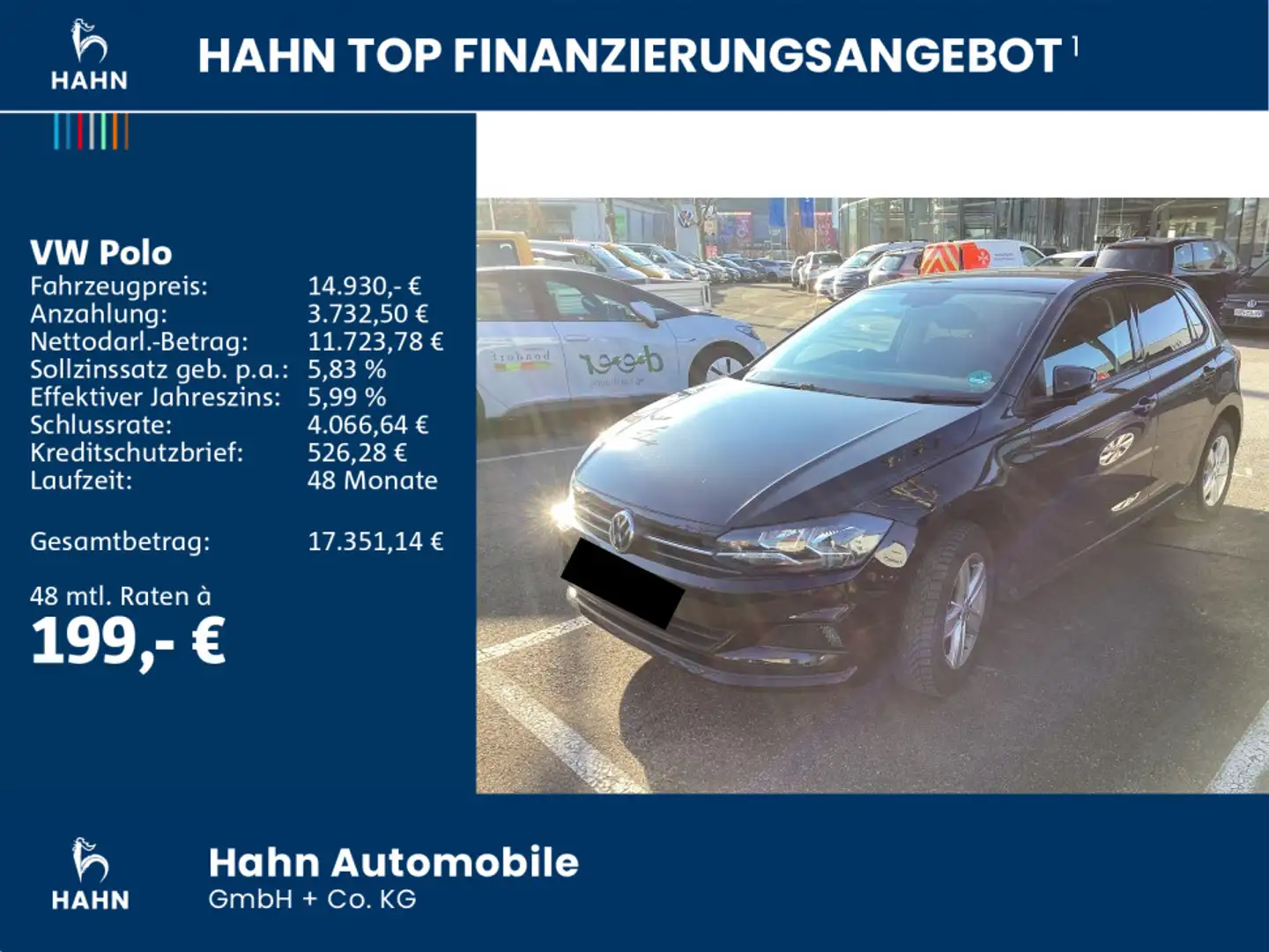 Volkswagen Polo 1.0TSI IQ.DRIVE ACC Totwinkel PDC Climatr. Schwarz - 2