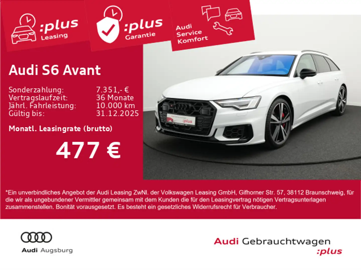 Audi S6 TDI UPE 115T€*AllradLenk.*StdHz*8-fach* Weiß - 1