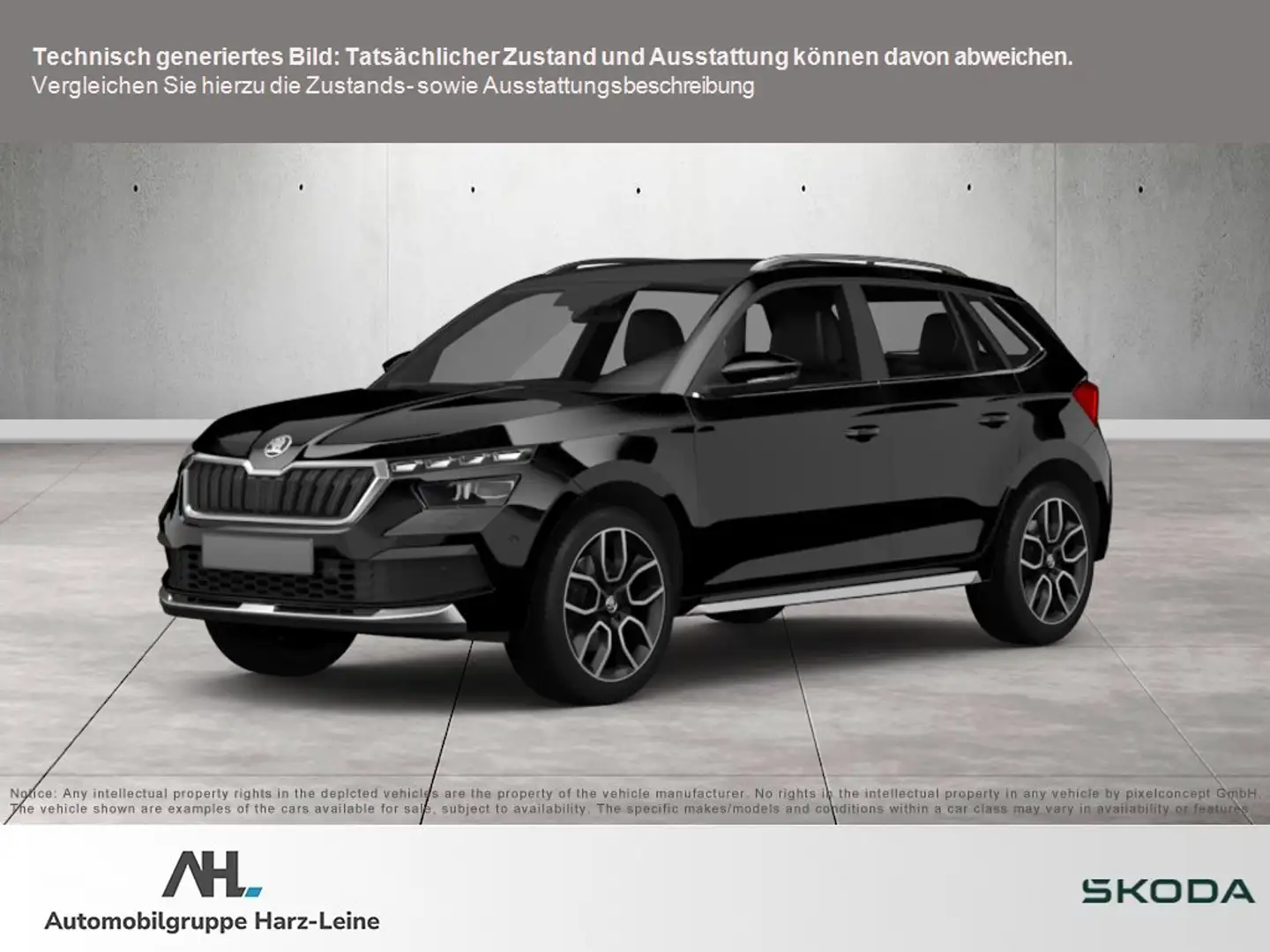 Skoda Kamiq 1.5 TSI Monte Carlo DSG LED Navi ACC AHK RFK Pano Zwart - 1