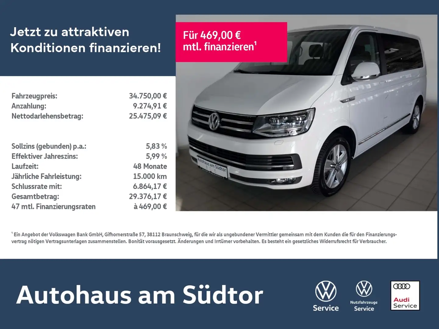 Volkswagen T6 Multivan *70 Jahre Bulli* KR 2.0 TDI | LED Biały - 1