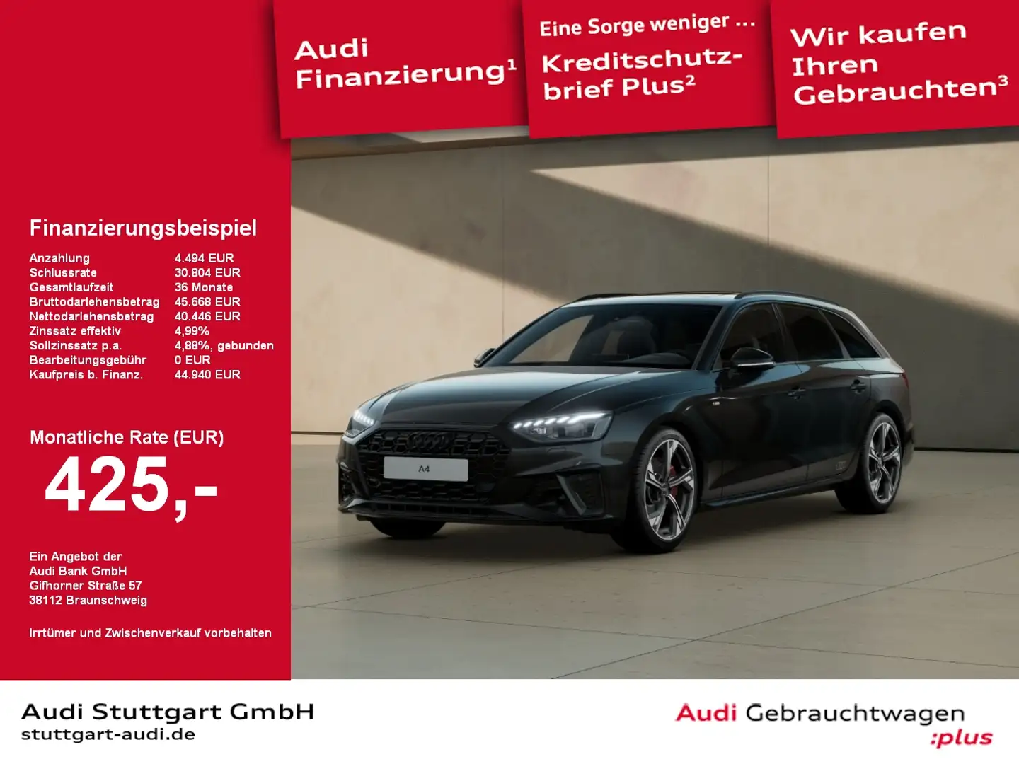 Audi A4 Avant S line 40 TFSI S tronic Pano ACC Schwarz - 1
