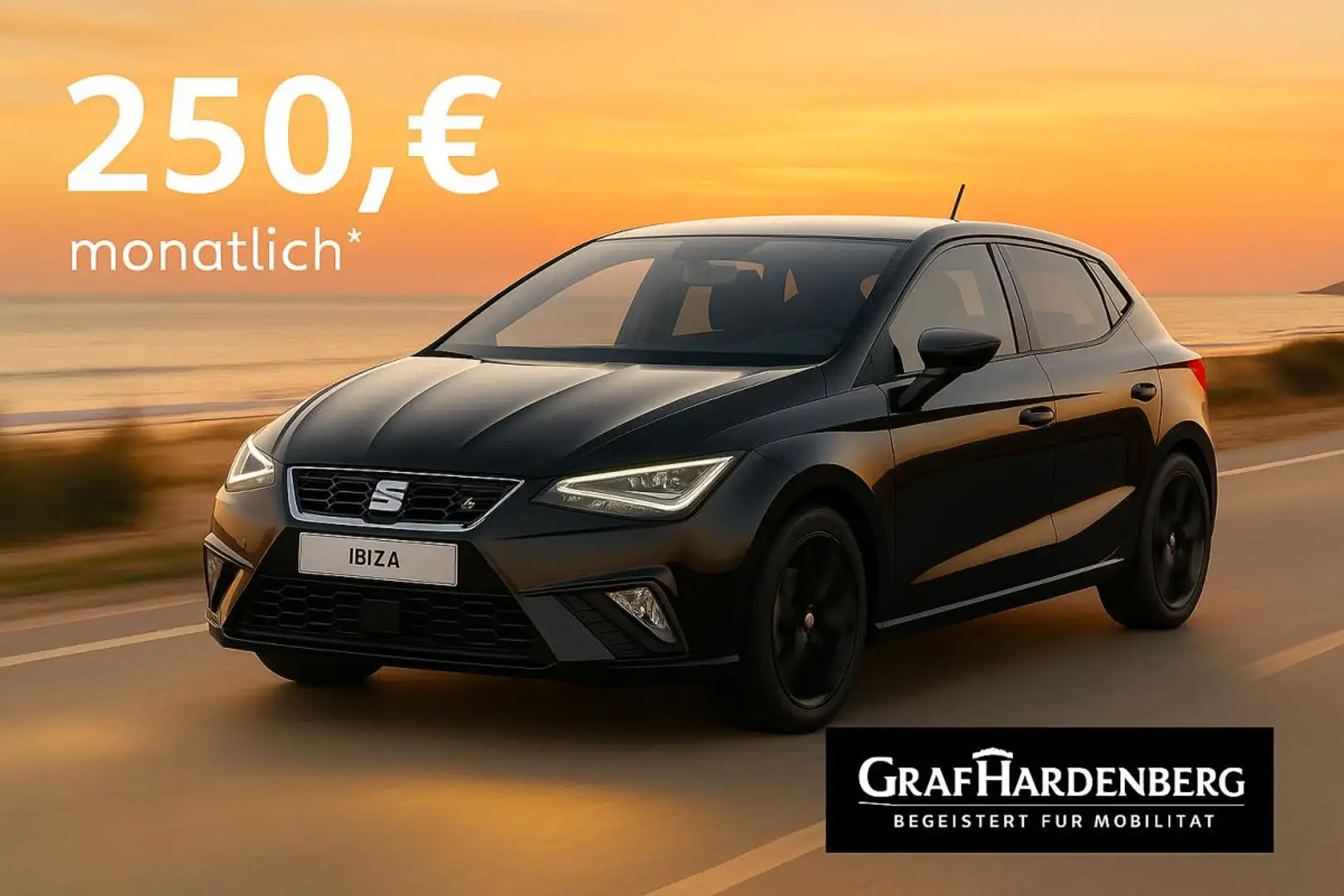 SEAT Ibiza FR Black Edition 1.0 TSI 116 PS7 DSG / SOFORT VERF Schwarz - 1