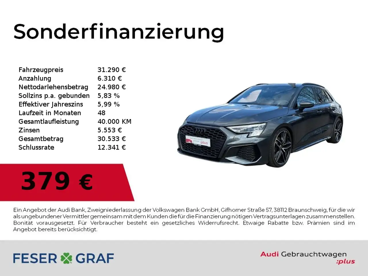 Audi A3 quattro 40TDI Sportback S line Matrix/Carplay/B&O/