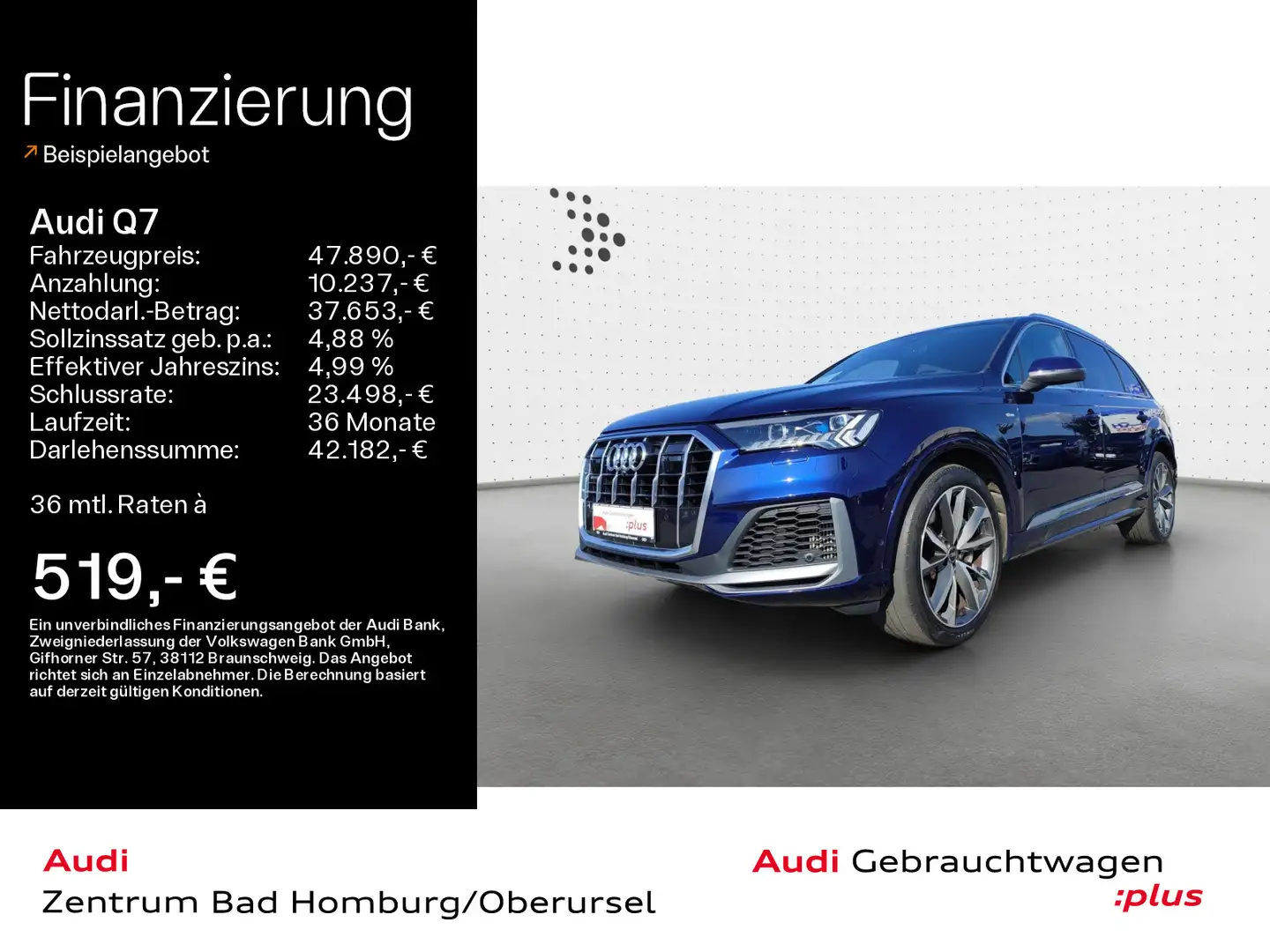 Audi Q7 55 TFSI e quattro S line*Navi*Matrix*Alu*AHK* Bleu - 1