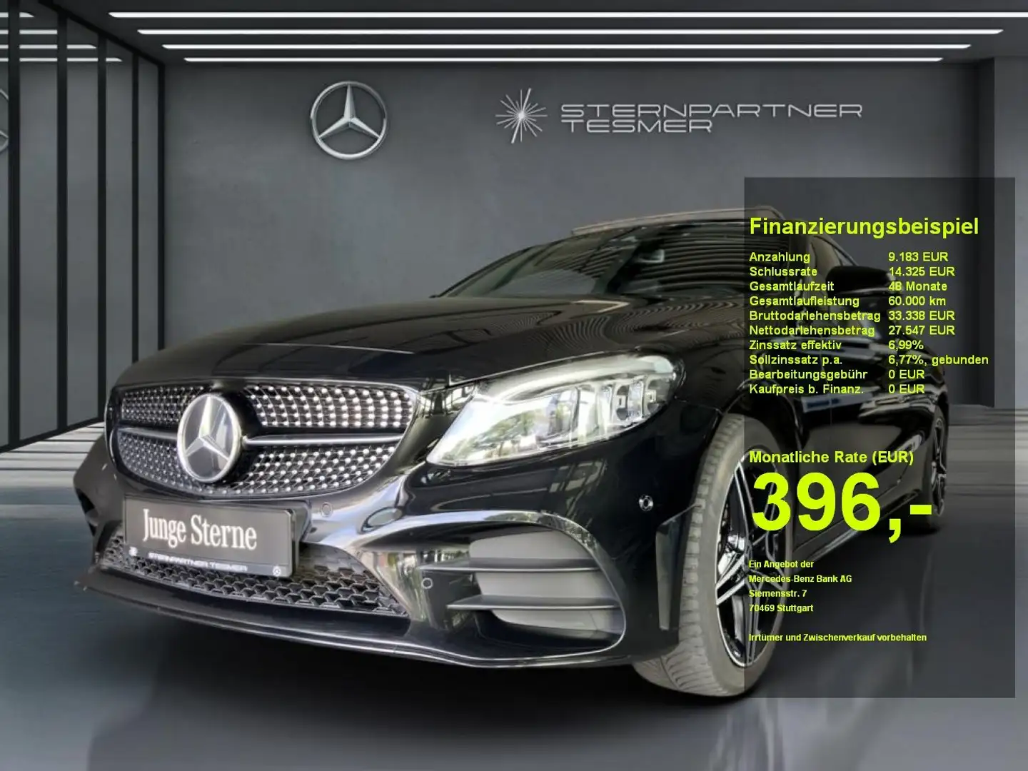 Mercedes-Benz C 200 4M AMG+Night+Pano+360°+ Schwarz - 1