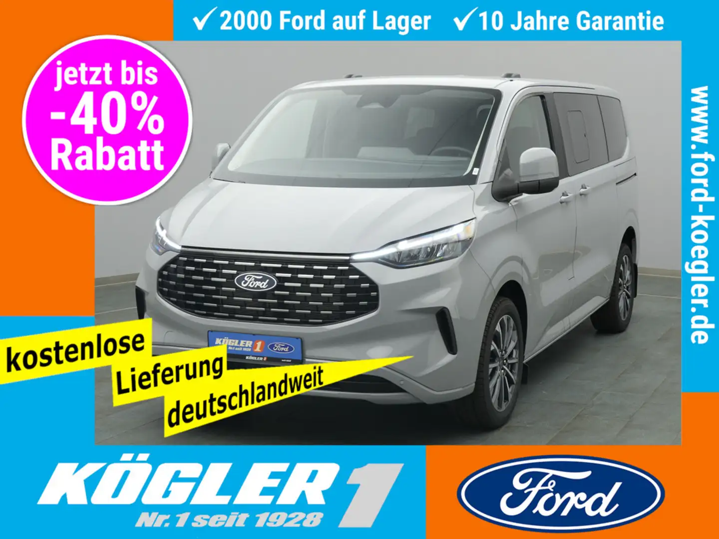Ford Tourneo Custom 320 L1 Titanium 170PS Aut. Grau - 1