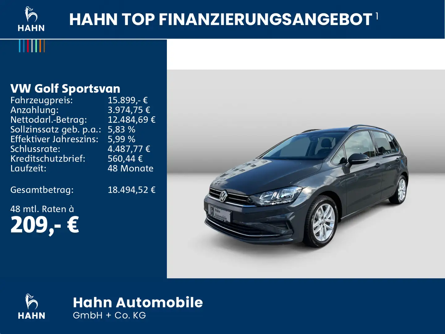 Volkswagen Golf Sportsvan 1.0TSI Comfortline AppConn Sitzh Grau - 2