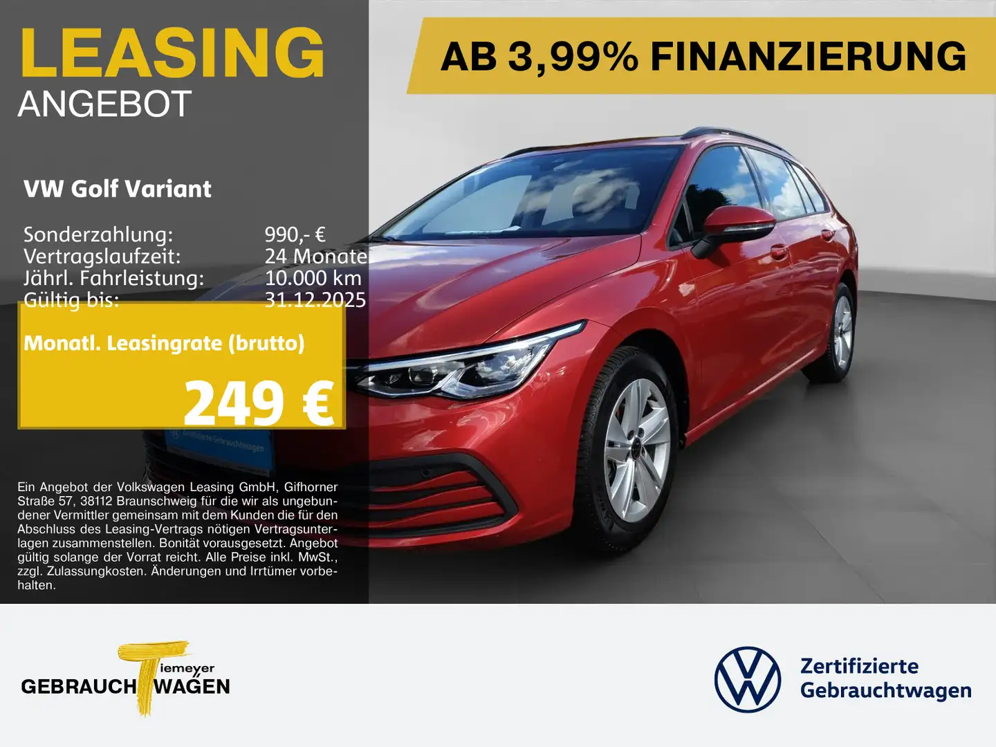 Volkswagen Golf Variant 1.5 TSI LIFE LED+ NAVI ST.HEIZ LM16 Rot - 1