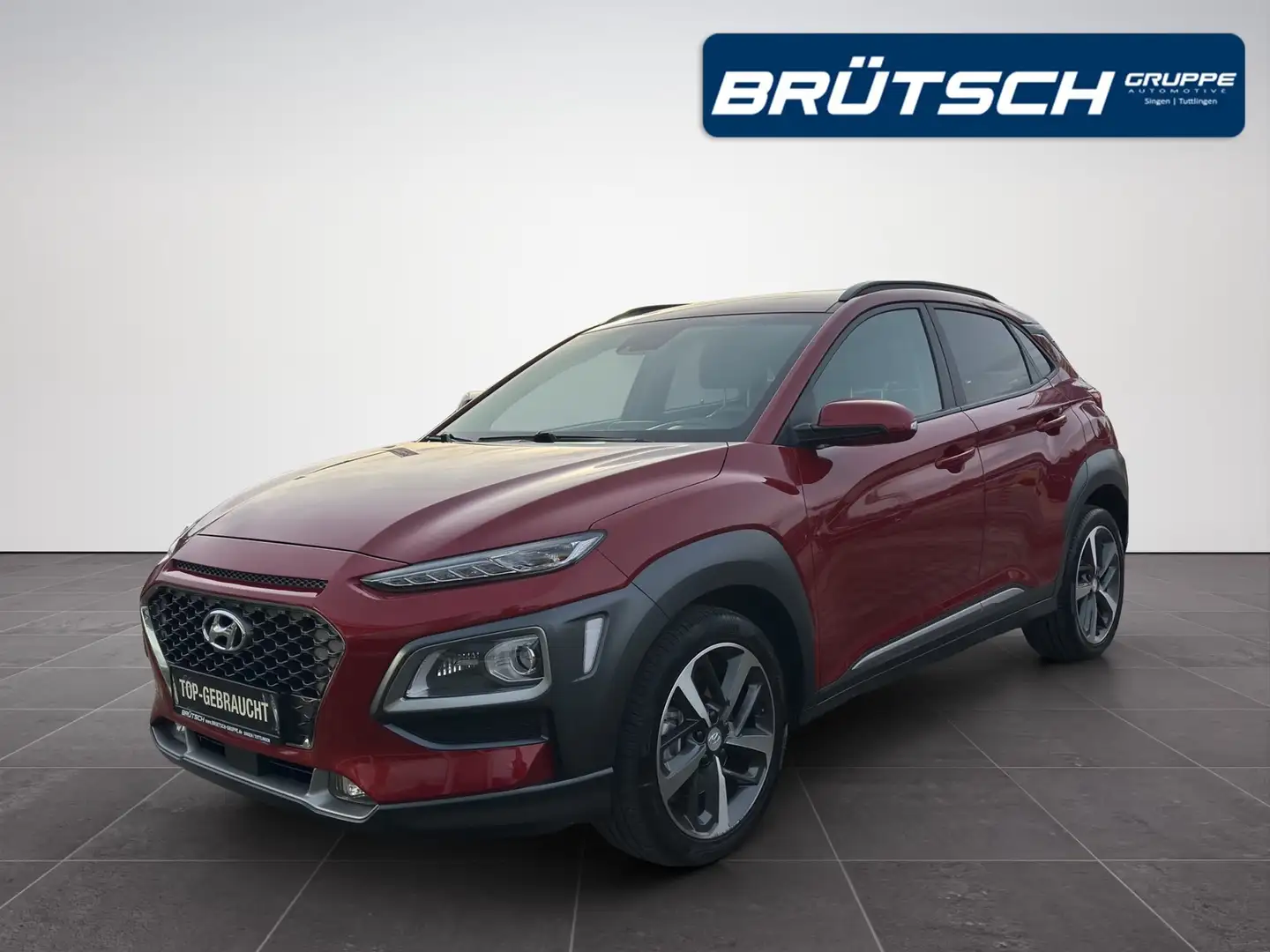 Hyundai KONA 1.6 T-GDI Premium 4WD AUTOMATIK / LEDER / HEAD-UP Rot - 1