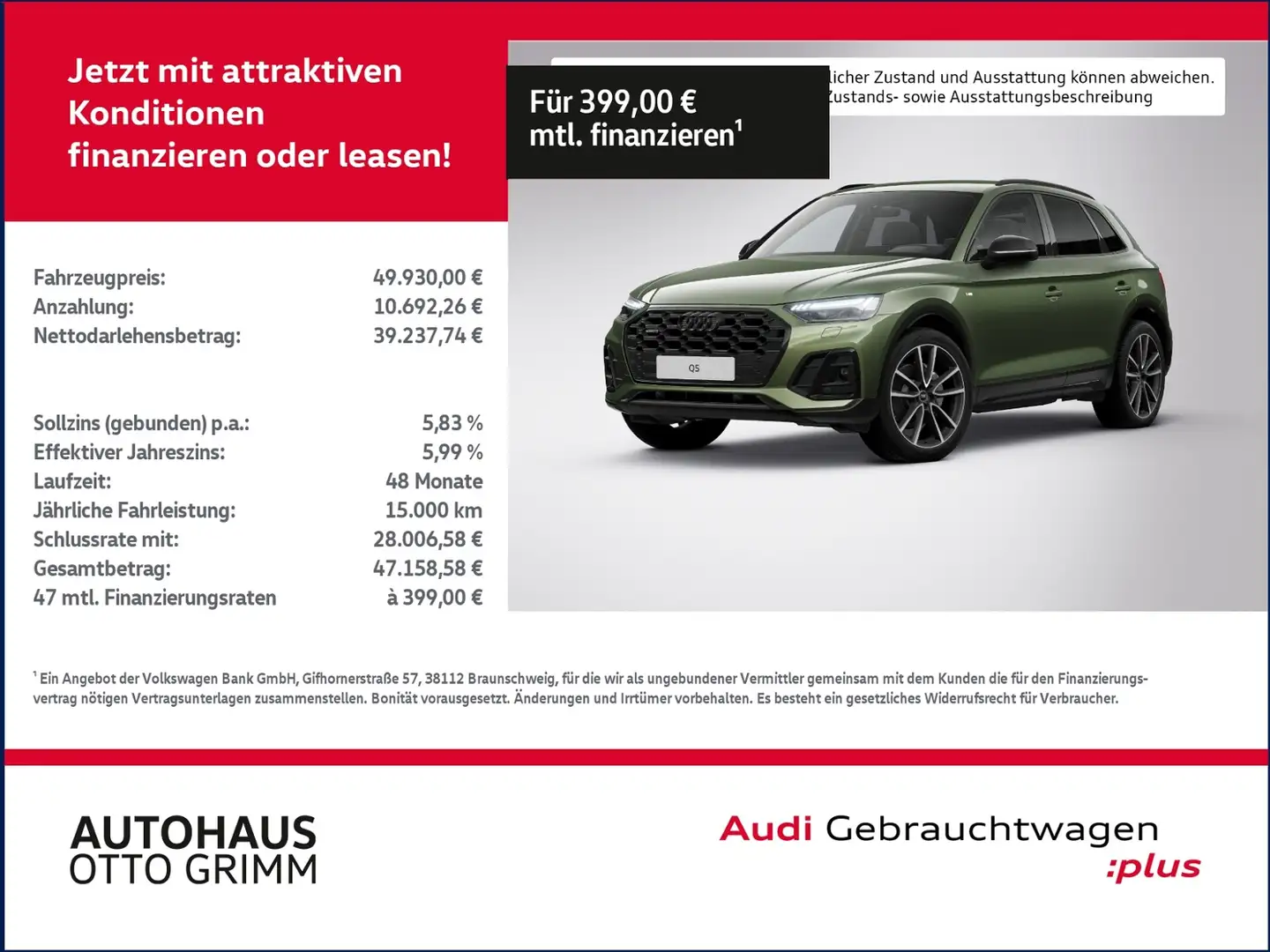 Audi Q5 50 TDI quattro S line LEDER Verde - 1
