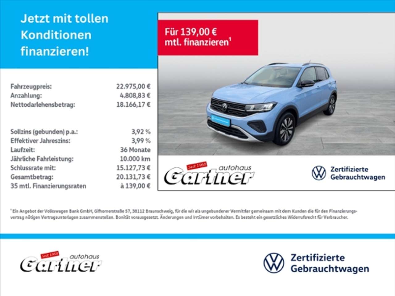 Volkswagen T-Cross 2025 — GOAL 1.0 TSI REAR VIEW DAB+APP-CON LED ACC PDC KL