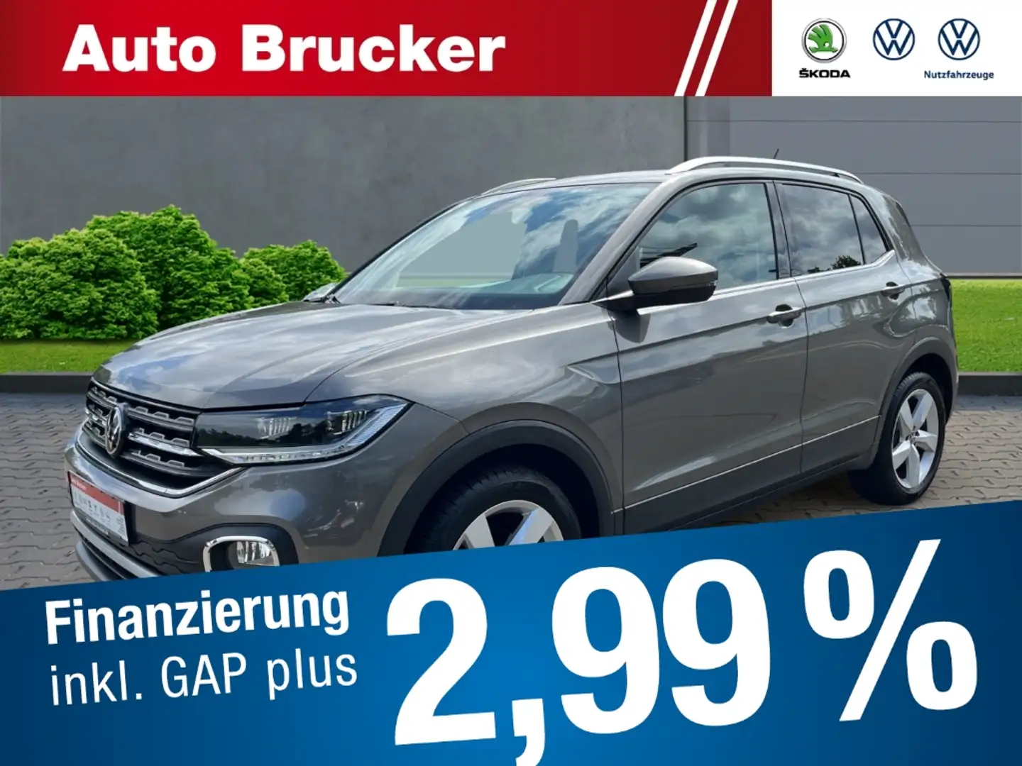 Volkswagen T-Cross Style 1.0 TSI LED+Navi+SHZ+2-Zonen-Klimaanlage Grijs - 1
