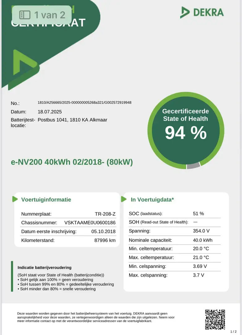 Nissan E-NV200 Evalia 40 kWh Connect Edition 7p 1e eigenaar, btw- Alb - 2
