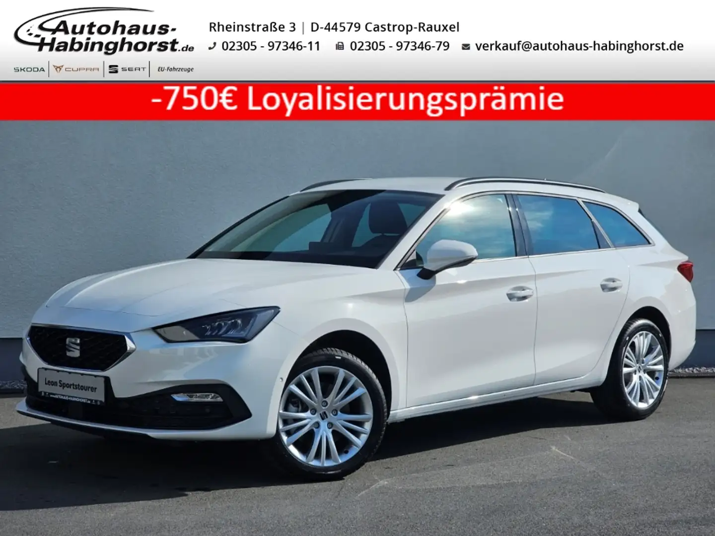 SEAT Leon Sportstourer 2.0 TDI DSG Style Edition AHK Nav Cam Weiß - 1