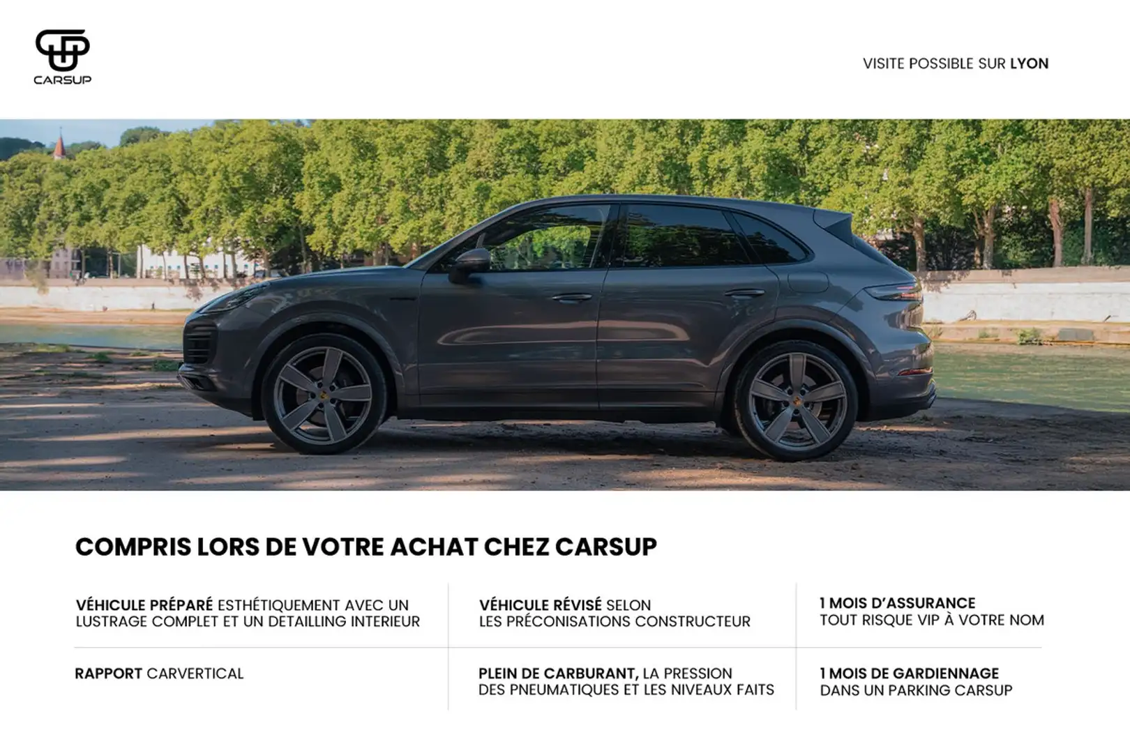 Porsche Cayenne E-Hybrid 462cv - Origine France Gris - 2