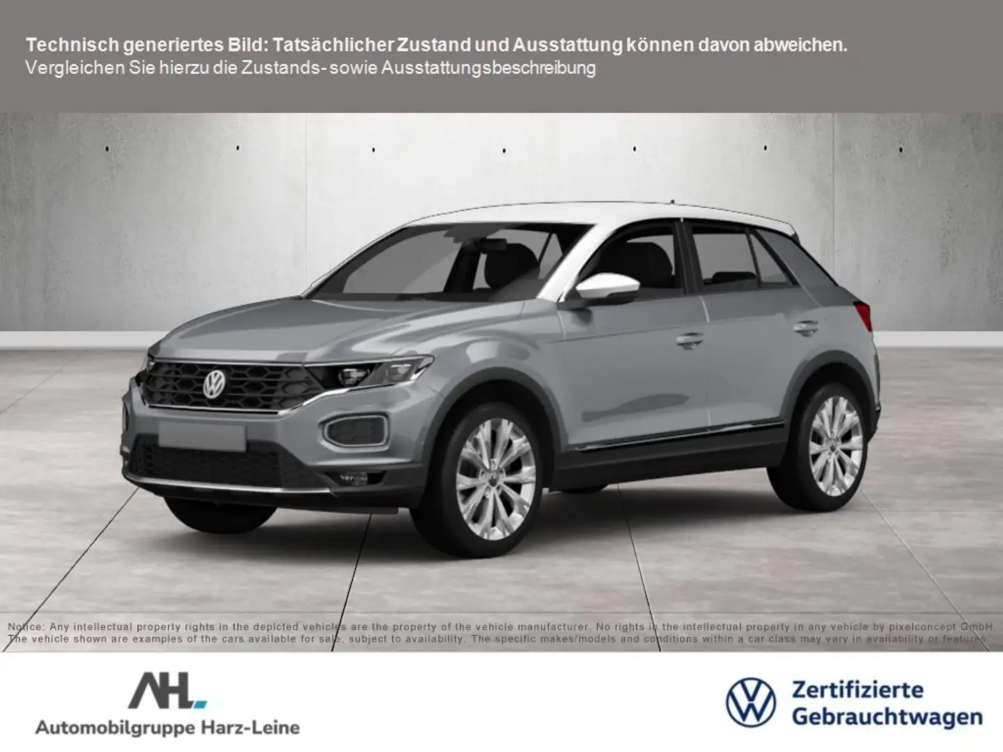 Volkswagen T-Roc 1.5 TSI Style DSG AHK Navi LED+ ACC DAB+ Massage Silber - 1