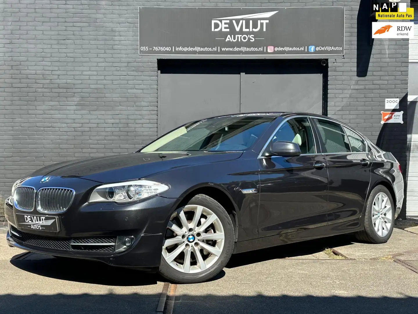 BMW 528 5-serie 528i 258PK High Ex | Head-up | Navi | Leer Gris - 1