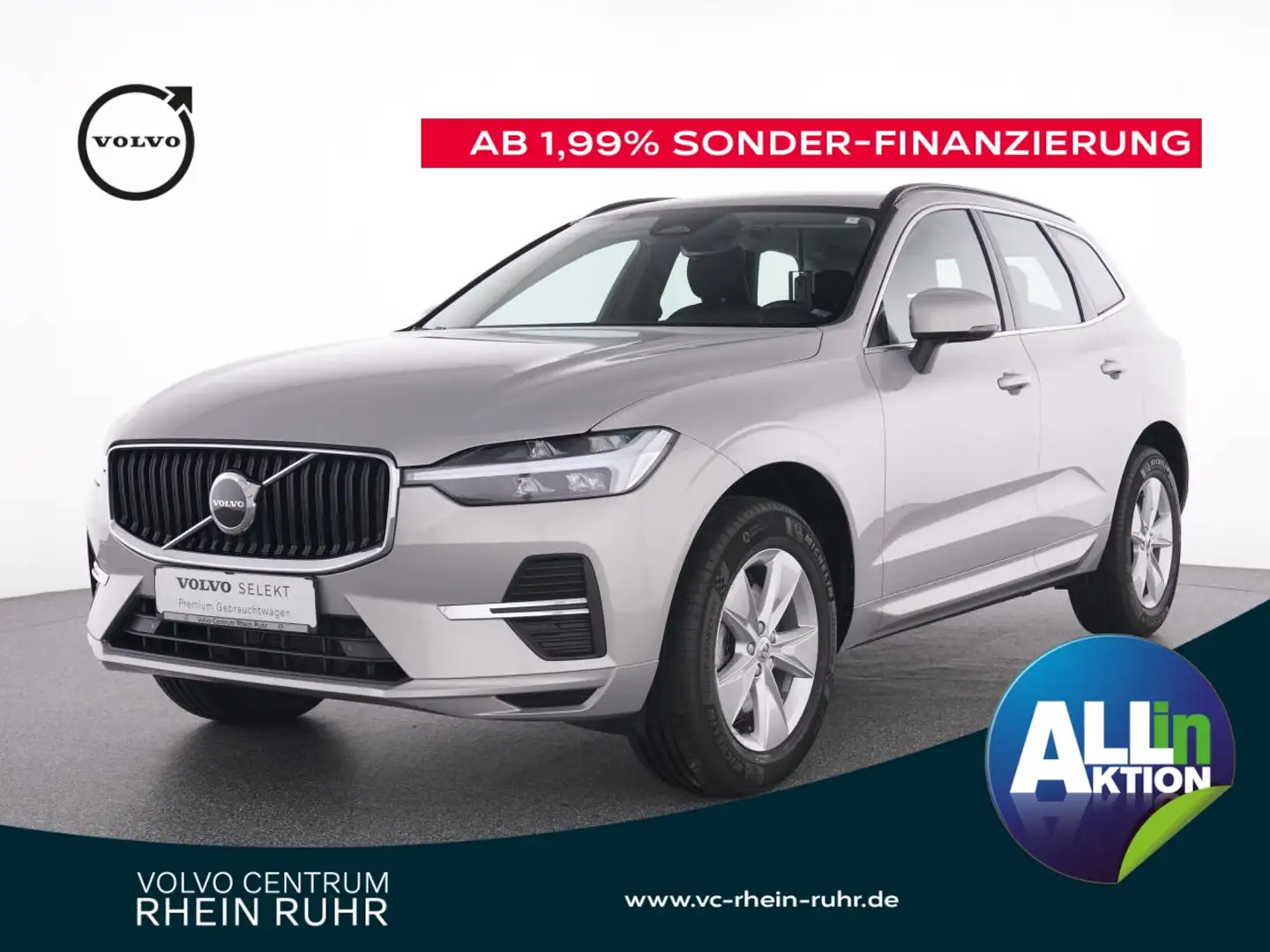 Volvo XC60 B4 Core FAP+MET+SH+WP+NAVI+DAB+PAP+LM 18"+ Argent - 1