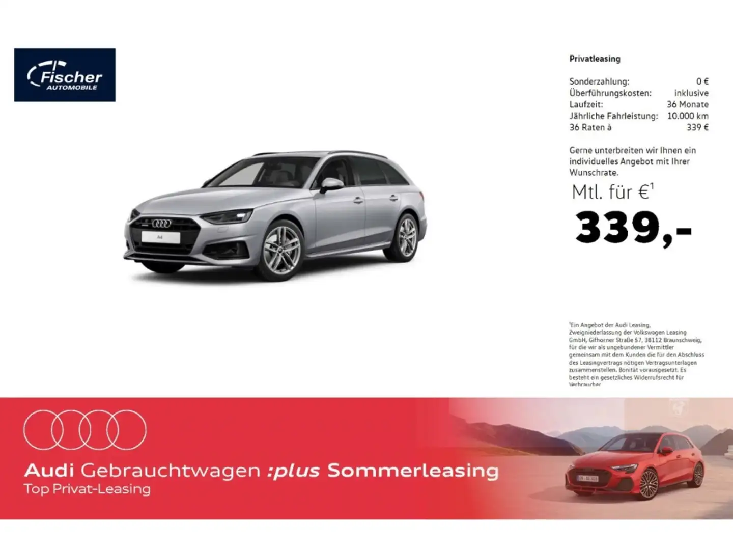 Audi A4 Avant 40 TFSI quattro advanced AHK/P-Dach/18'' Silber - 1