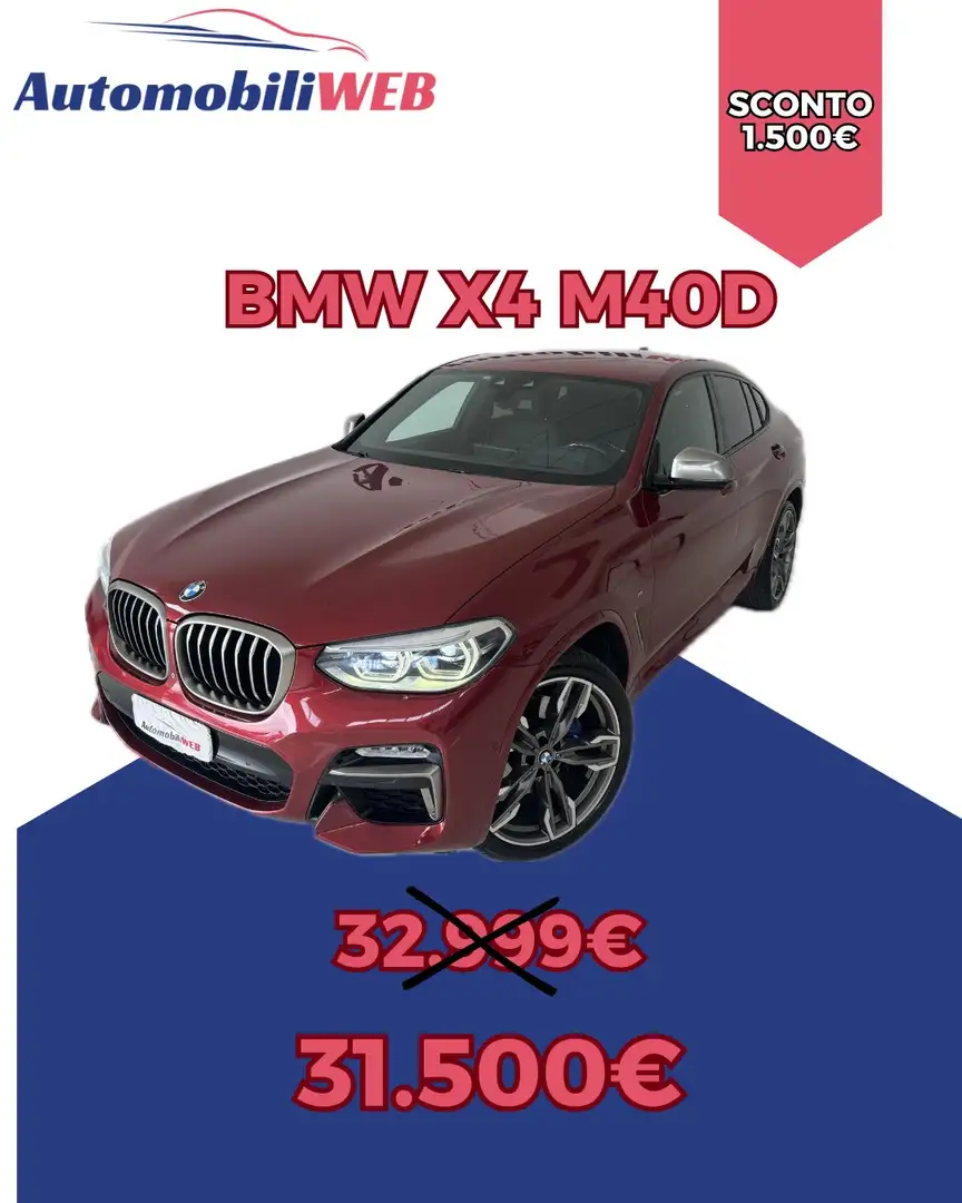 BMW X4 M M40d Rood - 1