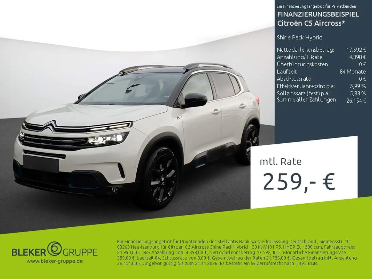 Citroen C5 Aircross Shine Pack Hybrid Weiß - 1