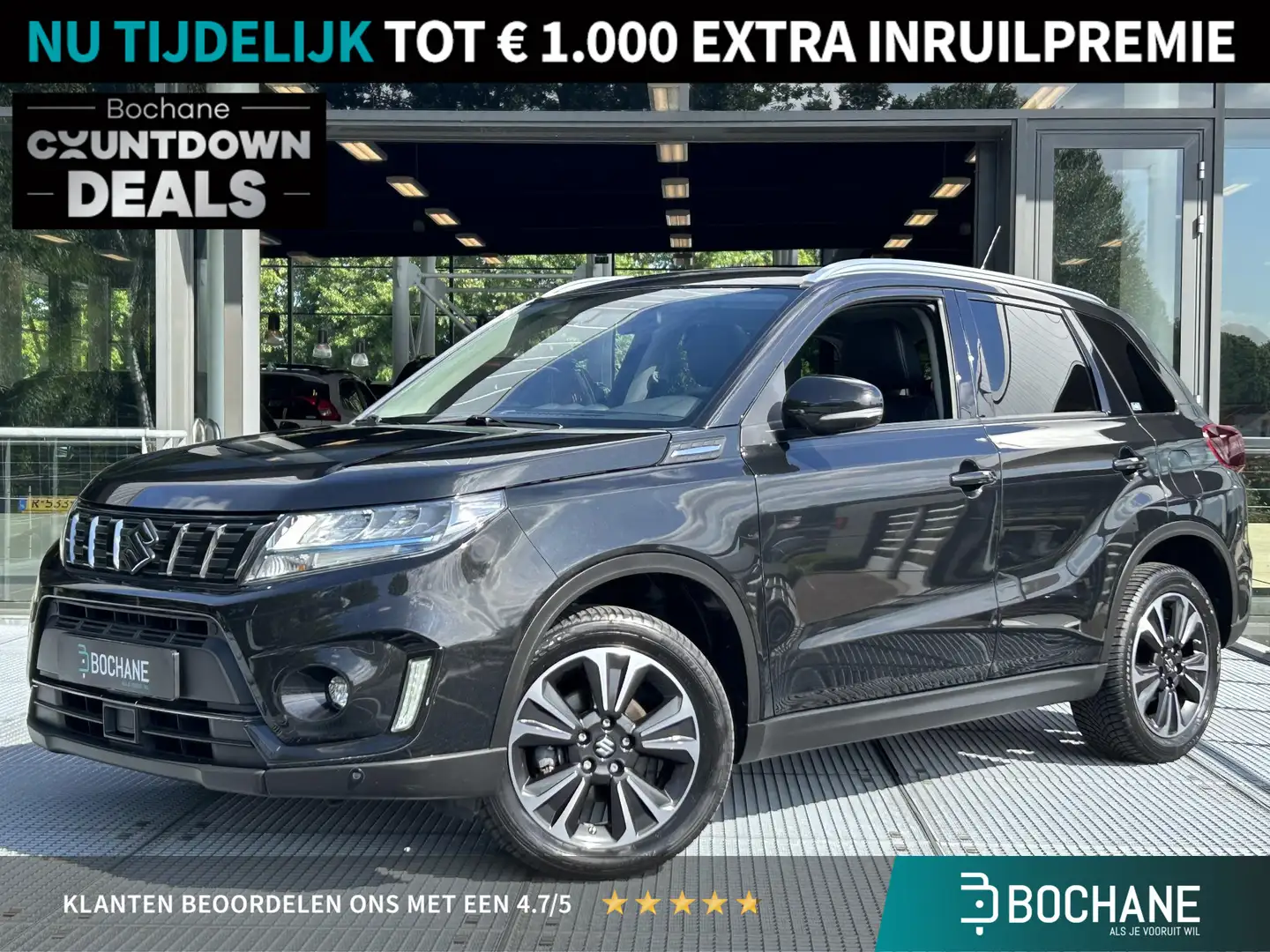 Suzuki Vitara 1.5 Hybrid Style Allgrip | Panoramadak | Half lede Zwart - 1