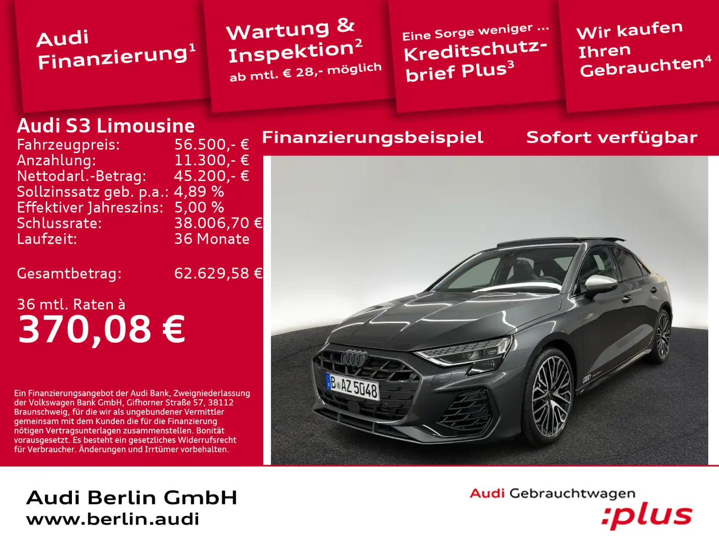 Audi S3 TFSI S tronic Gris - 1