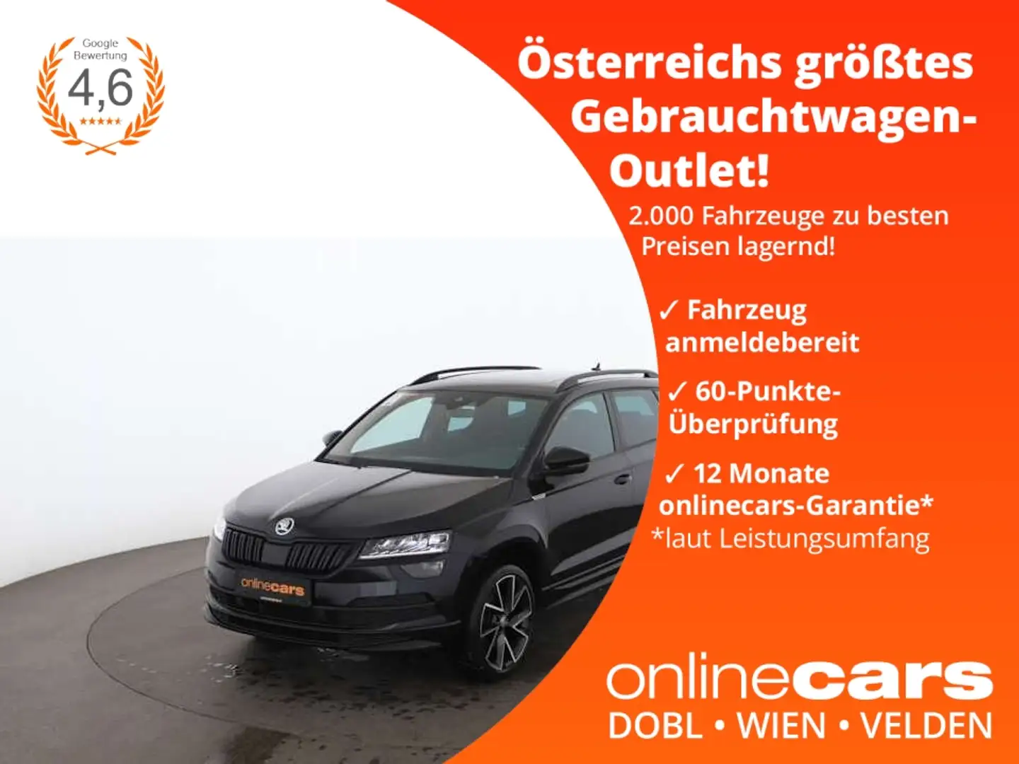 Skoda Karoq 1.5 TSI ACT Sport Aut LED SKY RADAR NAVI Schwarz - 1