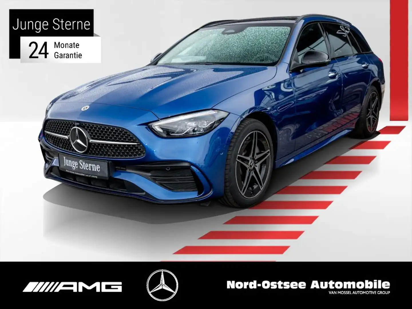 Mercedes-Benz C 300 e T AMG ADV. NIGHT PANO DISTR 360° KEYLESS Blau - 1