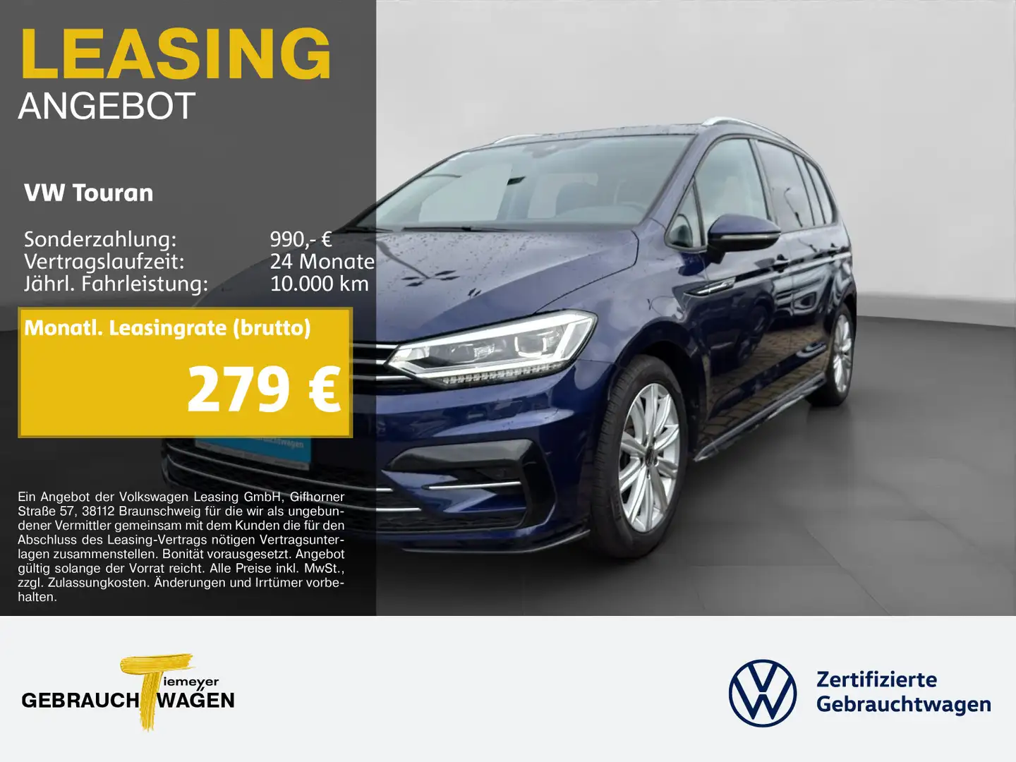 Volkswagen Touran 1.5 TSI DSG R-LINE LM17 NAVI KAMERA VIRTU Blau - 1