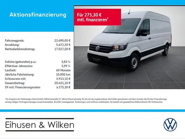 Volkswagen Crafter Kasten 35+HOCHDACH+AHK+FSE+