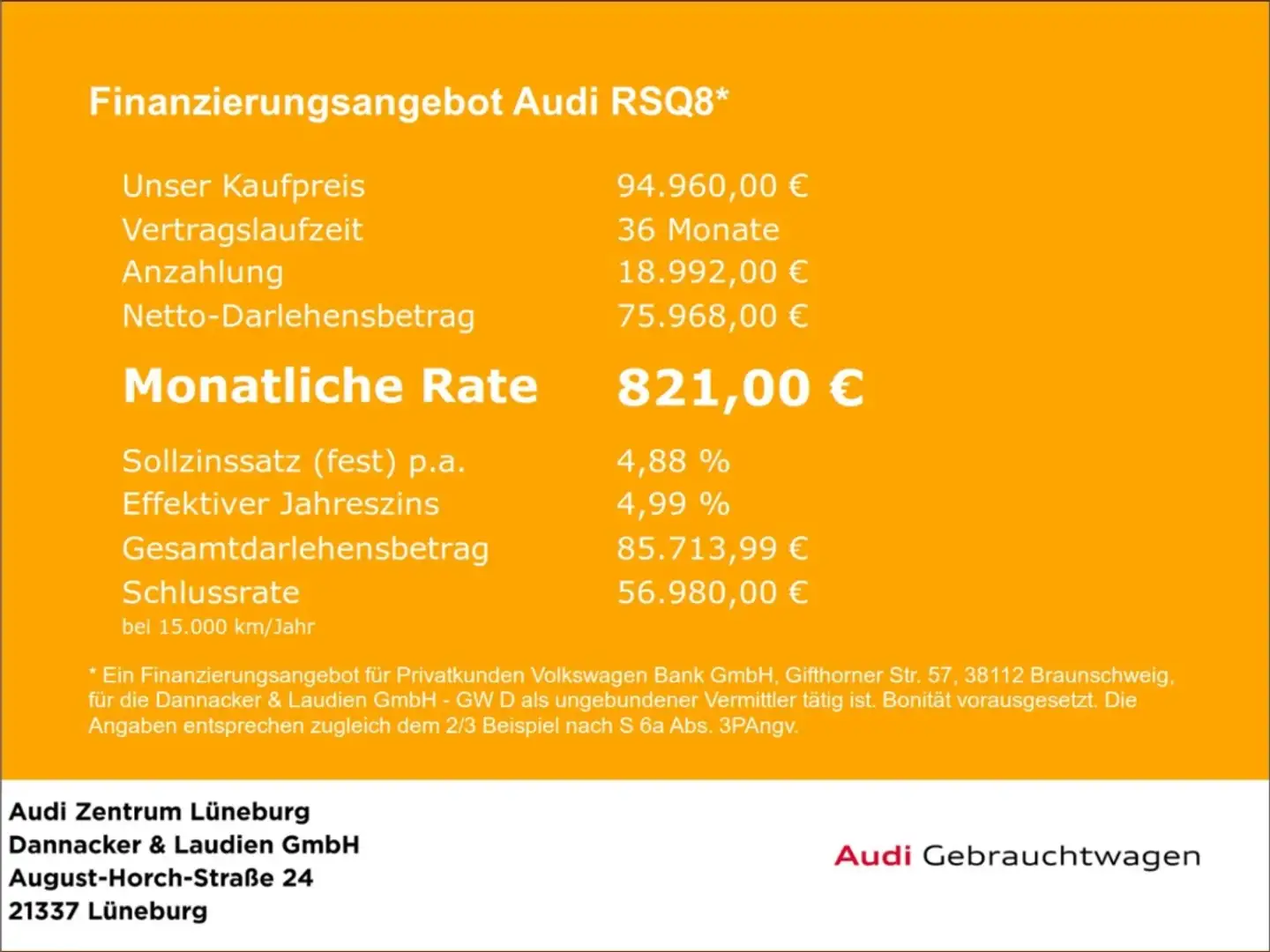 Audi RS Q8 4.0 TFSI quattro Alu LED Pano AHK ACC Kamera Bang Grau - 2
