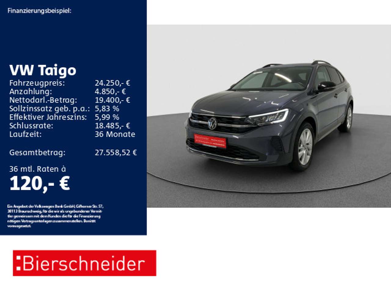 Volkswagen Taigo 2024 — 1.5 TSI DSG Goal AHK LED CAM NAVI SHZ