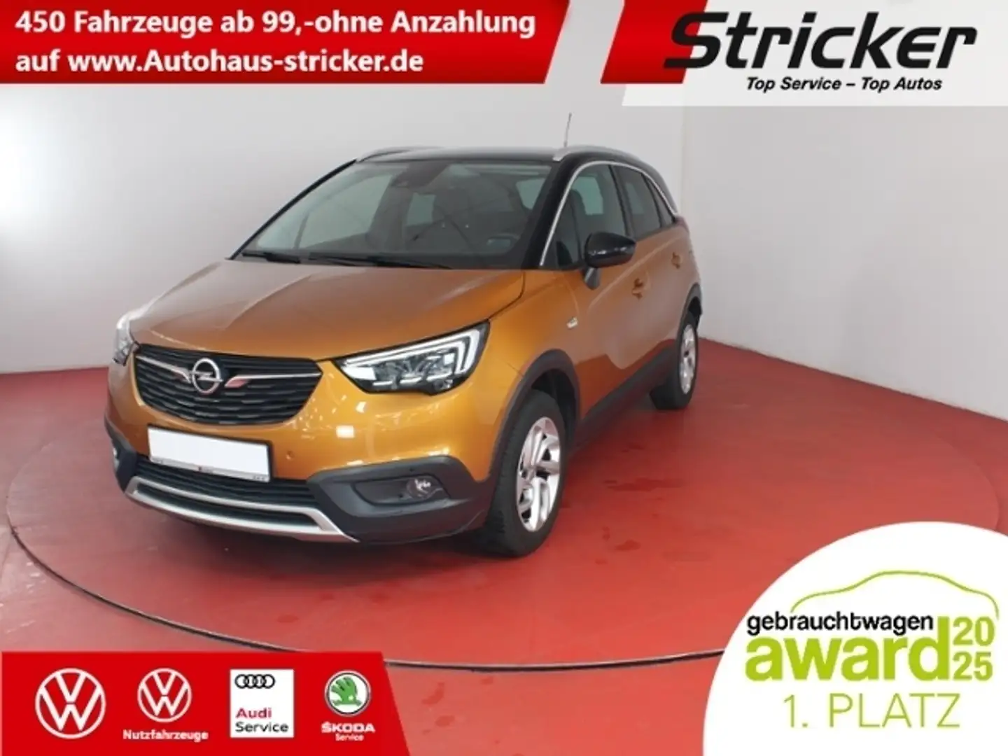 Opel Crossland X Innovation 1.6 TÜV bis 05.2027 Navi Bluetooth narančasta - 1