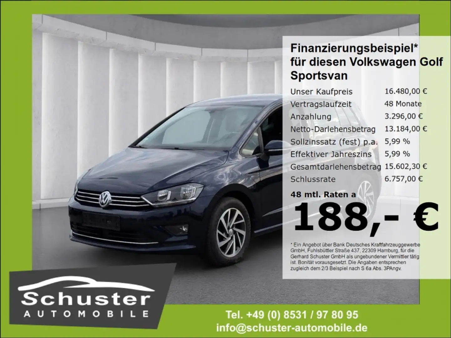 Volkswagen Golf Sportsvan SOUND 2.0TDI*ACC Navi SHZ PDCv+h Bleu - 1