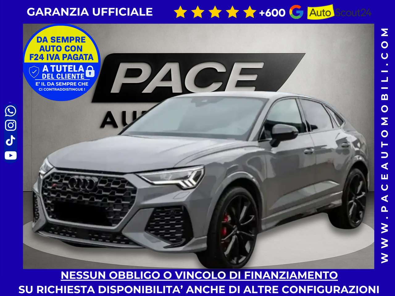 Audi RS Q3 SPB SPORTBACK LED PDC QUATTRO BLACK PACK PELLE ACC