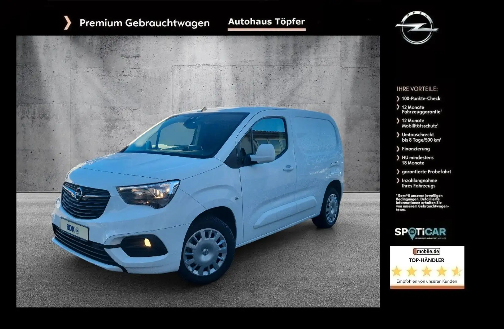 Opel Combo E Cargo Edition L1/H1 Automatik aus 1-Hand Weiß - 1
