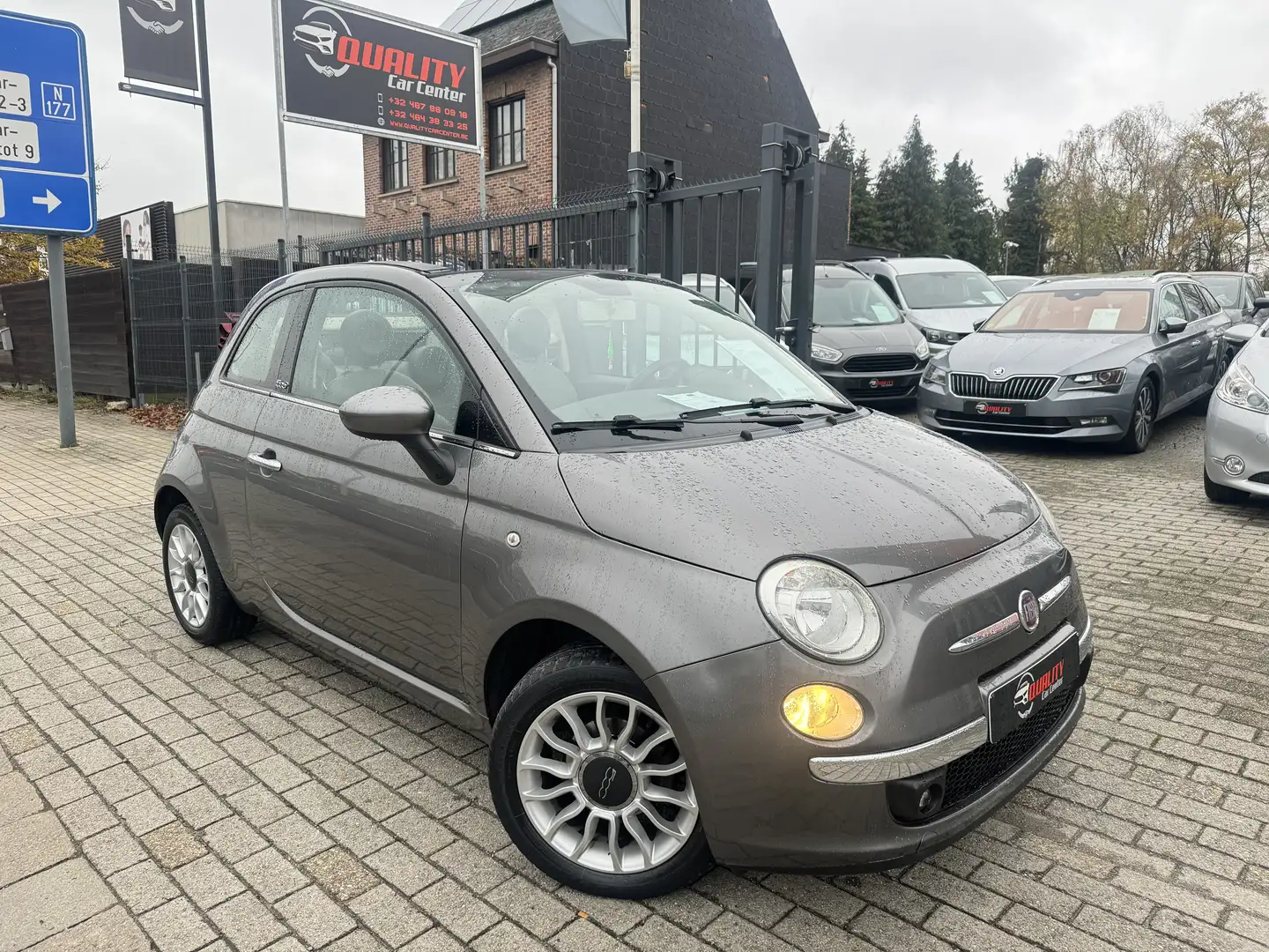 Fiat 500C 1.2i Cabriolet 090000KM Airco Pdc Leder GARANTIE Gris - 1