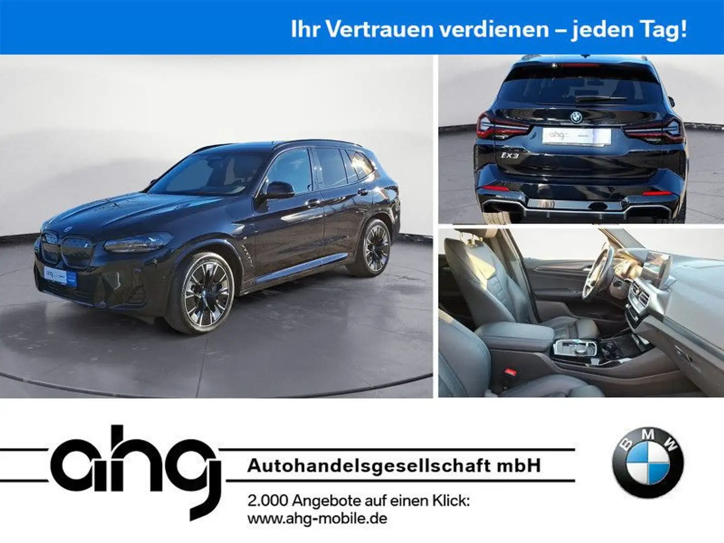BMW iX3 *Shadow*Leder*Navi*Sportsitze*Kamera*AHK*LED Schwarz - 1