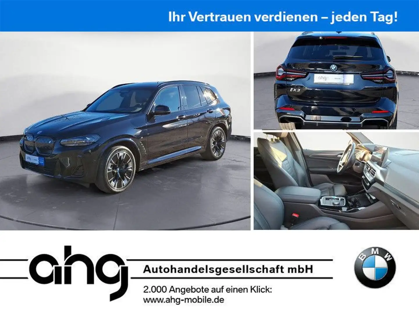 BMW iX3 *Shadow*Leder*Navi*Sportsitze*Kamera*AHK*LED Schwarz - 1