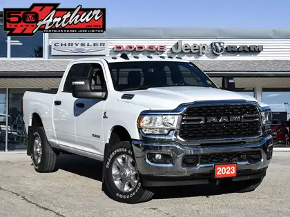 White 2023 RAM 2500 Big Horn Crew Cab 4WD Pickup Truck Four-Wheel Drive Automatic