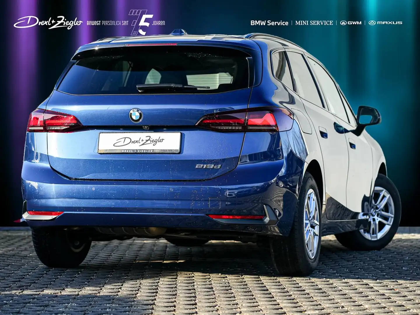 BMW 218 218d Active Tourer AHK PanoDach SpSitz RFK SGlas Blauw - 2